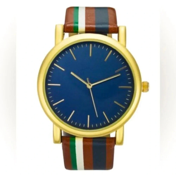 Inc Men's Striped Strap Watch 44mm NWT - Picture 1 of 1